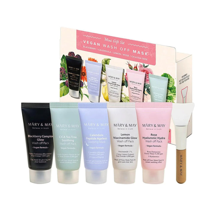 Vegan Wash Off Mask Mini Gift Set 5 Pack