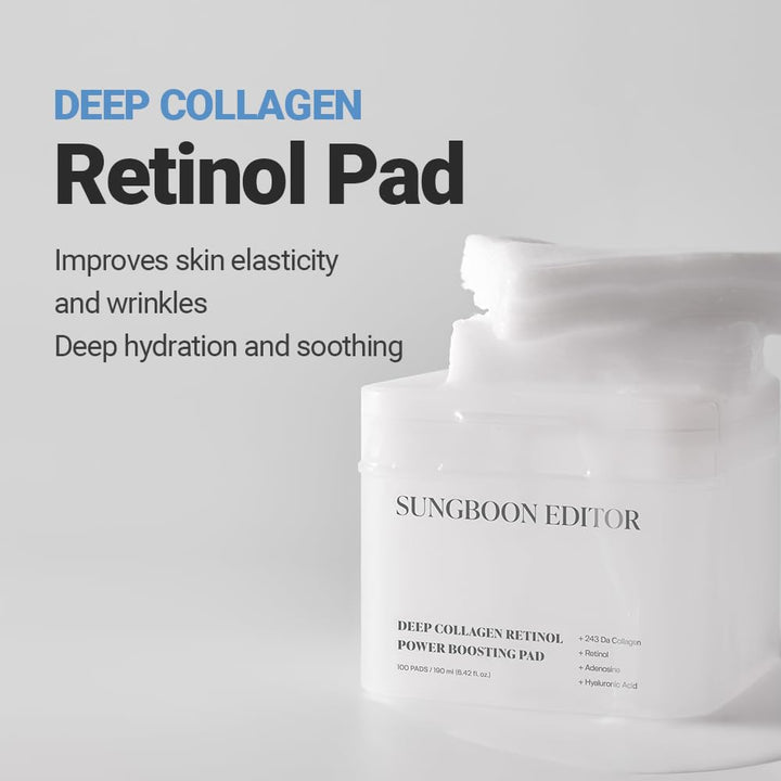 Deep Collagen Retinol Power Boosting Pad 100Pads (6.42 fl.oz, 190ml)