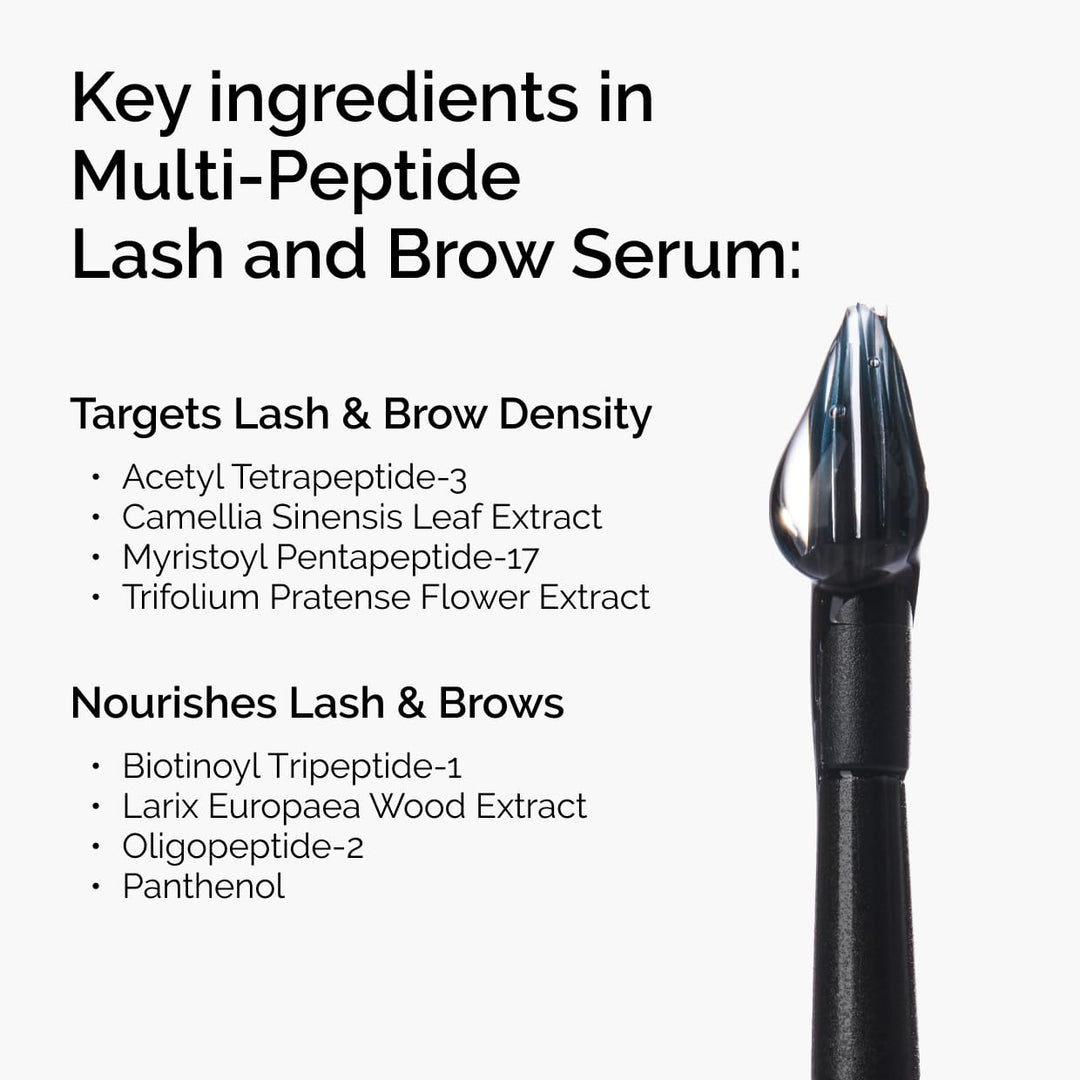 Multi-Peptide Lash and Brow Serum, Peptide-Powered Formula for Thicker, Fuller Looking Lashes & Brows