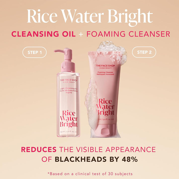 Rice Water Bright Foaming Facial Cleanser Double Cleansing Duo Set