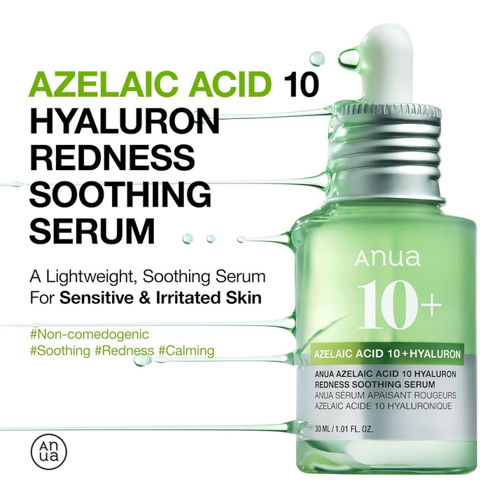 Azelaic Acid 10+ Hyaluron Redness Soothing Serum 30ml, 1.01 fl. oz.