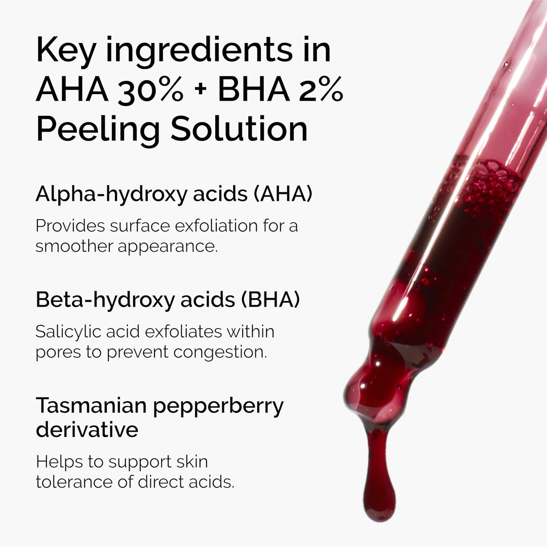 AHA 30% + BHA 2% Peeling Solution, Advanced Exfoliating Peel for Brighter Skin