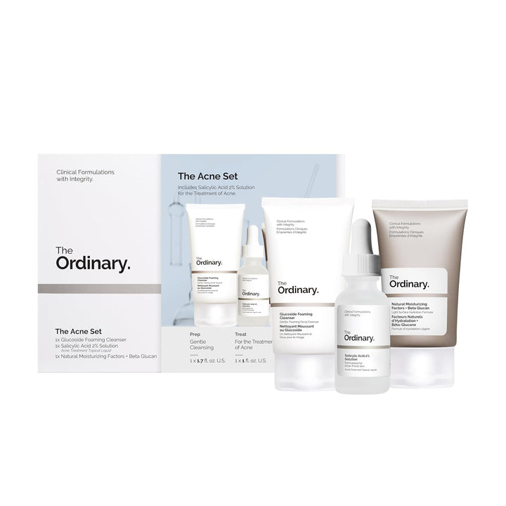 The Acne Set, 3-Step Skin Regimen with Salicylic Acid 2% Solution for Clearer Skin