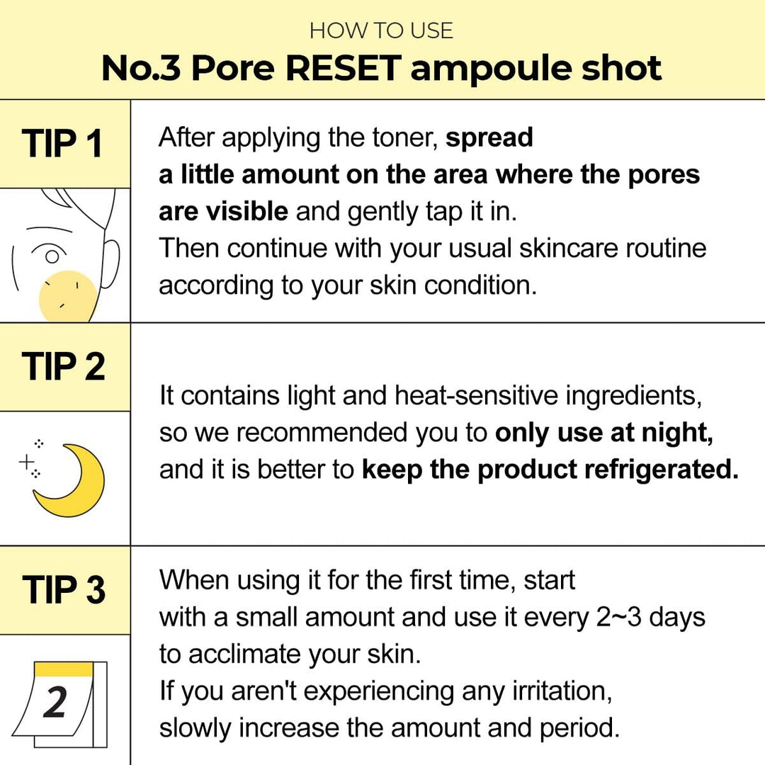 No.3 Pore Reset Ampoule Shot 25ml, 0.84 fl. oz