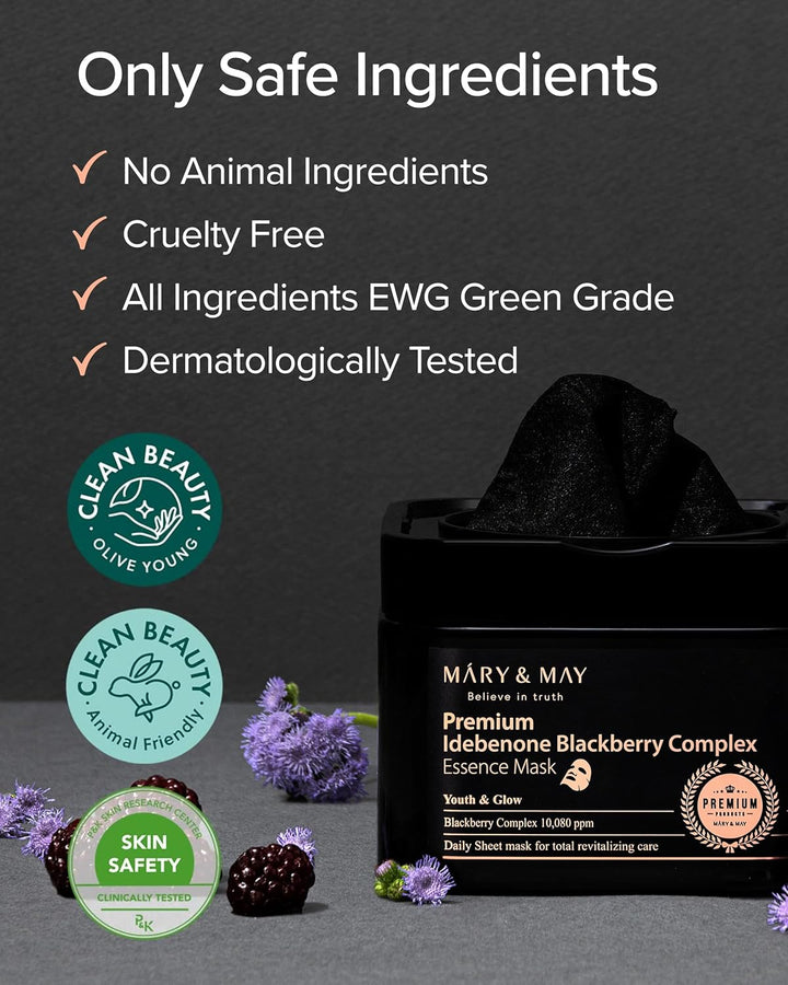 Premium Idebenone Blackberry Complex Essence Mask(20 Sheets)