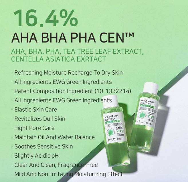 AHA BHA PHA Centella Facial Toner 5.41fl. oz.