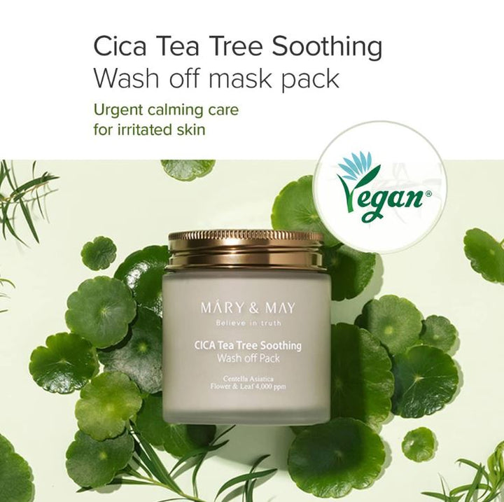 Vegan Cica Tea Tree Soothing Wash Off Pack 125g