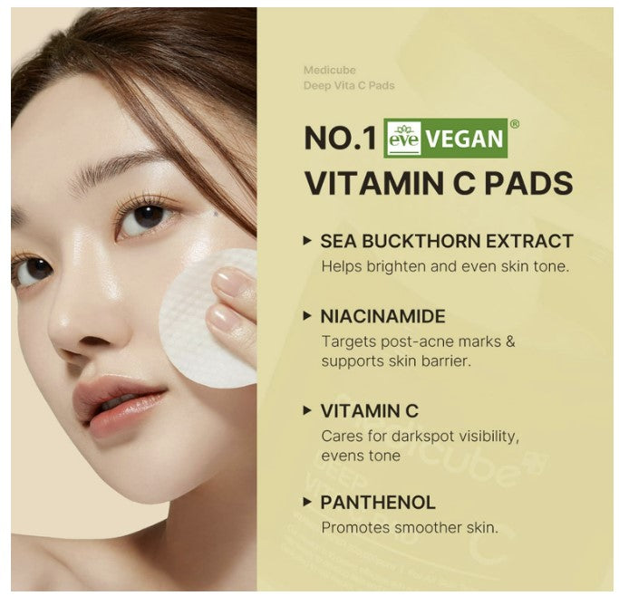 Deep Vita C Facial Pads, Vitamin C Toner Pads 70