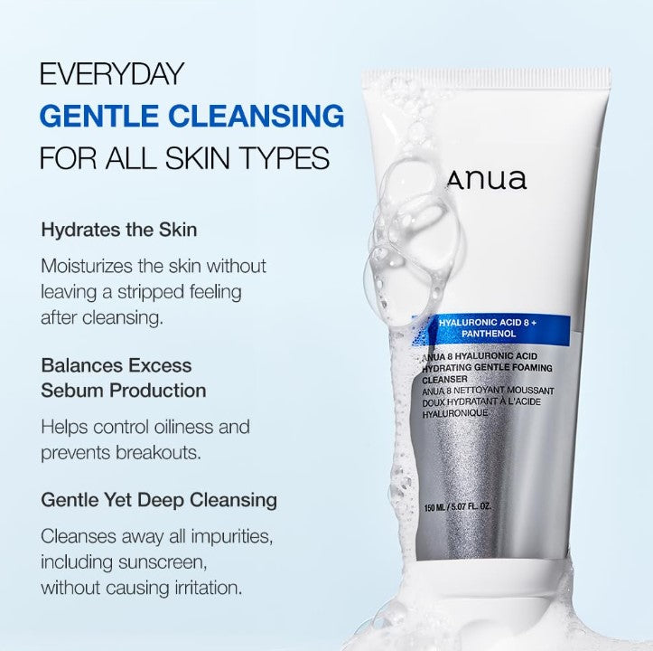 Hyaluronic Acid 8+ Panthenol Hydrating Gentle Foaming Cleanser 150ml / 5.07fl oz.