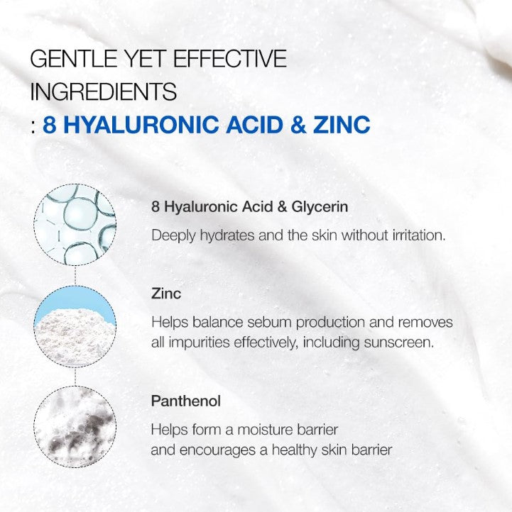 Hyaluronic Acid 8+ Panthenol Hydrating Gentle Foaming Cleanser 150ml / 5.07fl oz.