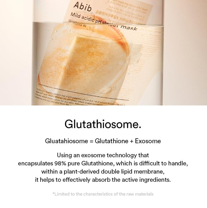 Mild acidic pH sheet mask Glutathiosome fit 10 Sheets