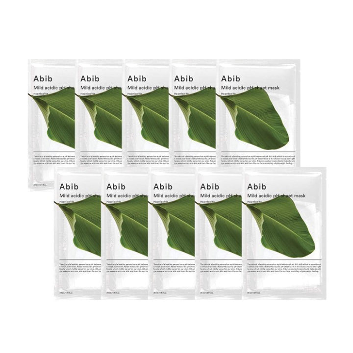 Mild acidic pH sheet mask Heartleaf Fit 10 Sheets