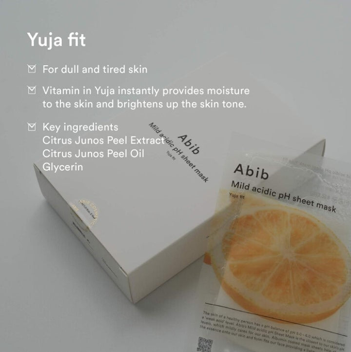 Mild acidic pH sheet mask Yuja Fit 10 Sheets