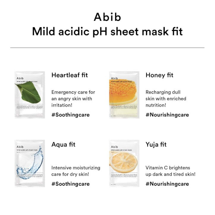 Mild acidic pH sheet mask Yuja Fit 10 Sheets